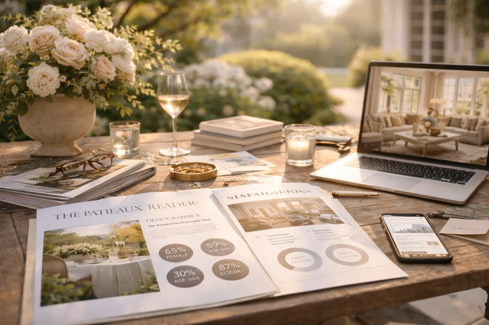 Representative image of a luxury brand partnership flatlay