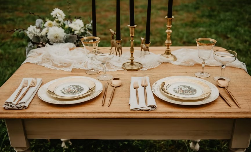 elegant outdoor gathering on curated open land