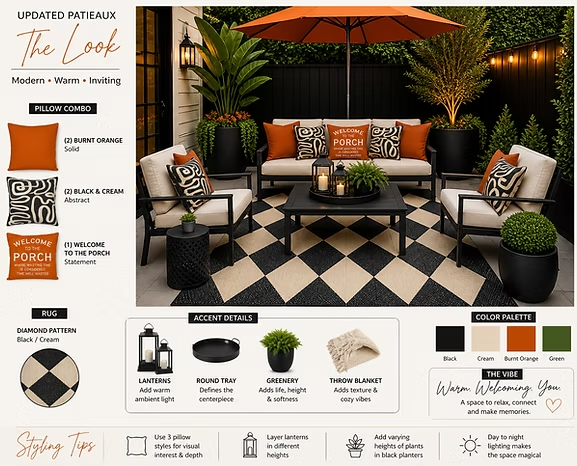 Updated Patieaux, a curated outdoor living space by Tara L. Paige